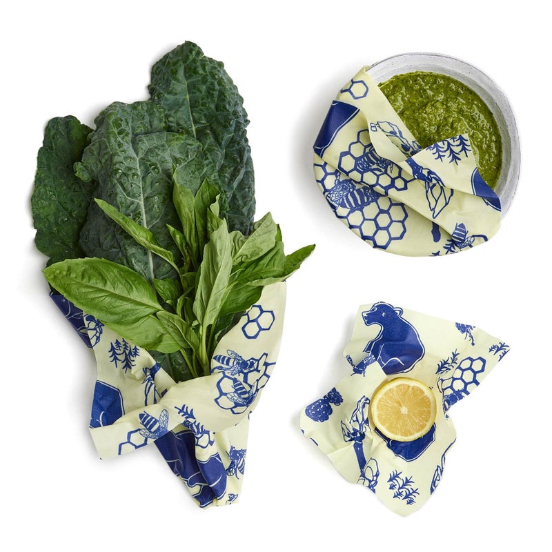 Bee's Wrap Beeswax Wraps for Food - Made in USA Reusable & Organic Food Wraps, Sandwich Wrap & Bowl Covers - Eco-Friendly Alternative to Aluminum Foil & Plastic Wrap, Bee's + Bears 3 Pack (S, M, L) - Image 3